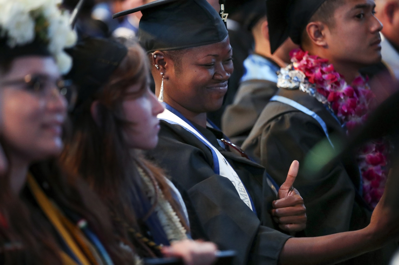 graduation crowd
